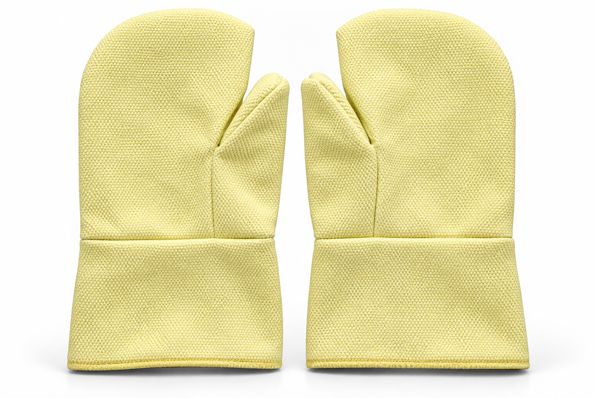Heat Resistant Aramid Mittens Reversible– Extended Cuff Industrial Heat Protection Gloves 35 CM