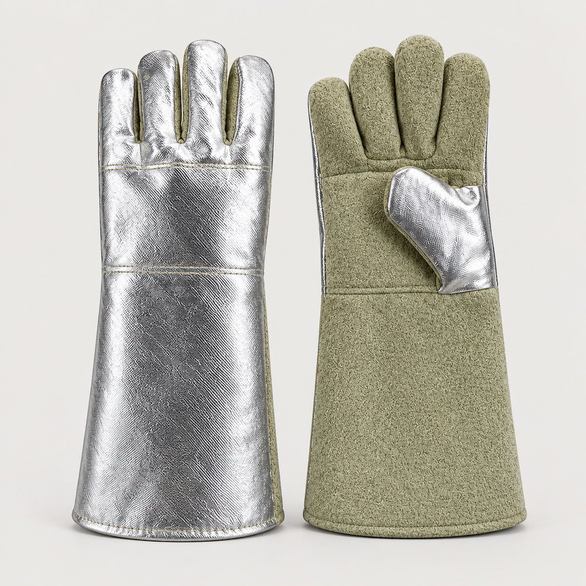 Aluminized Heat-Resistant Gauntlet Gloves