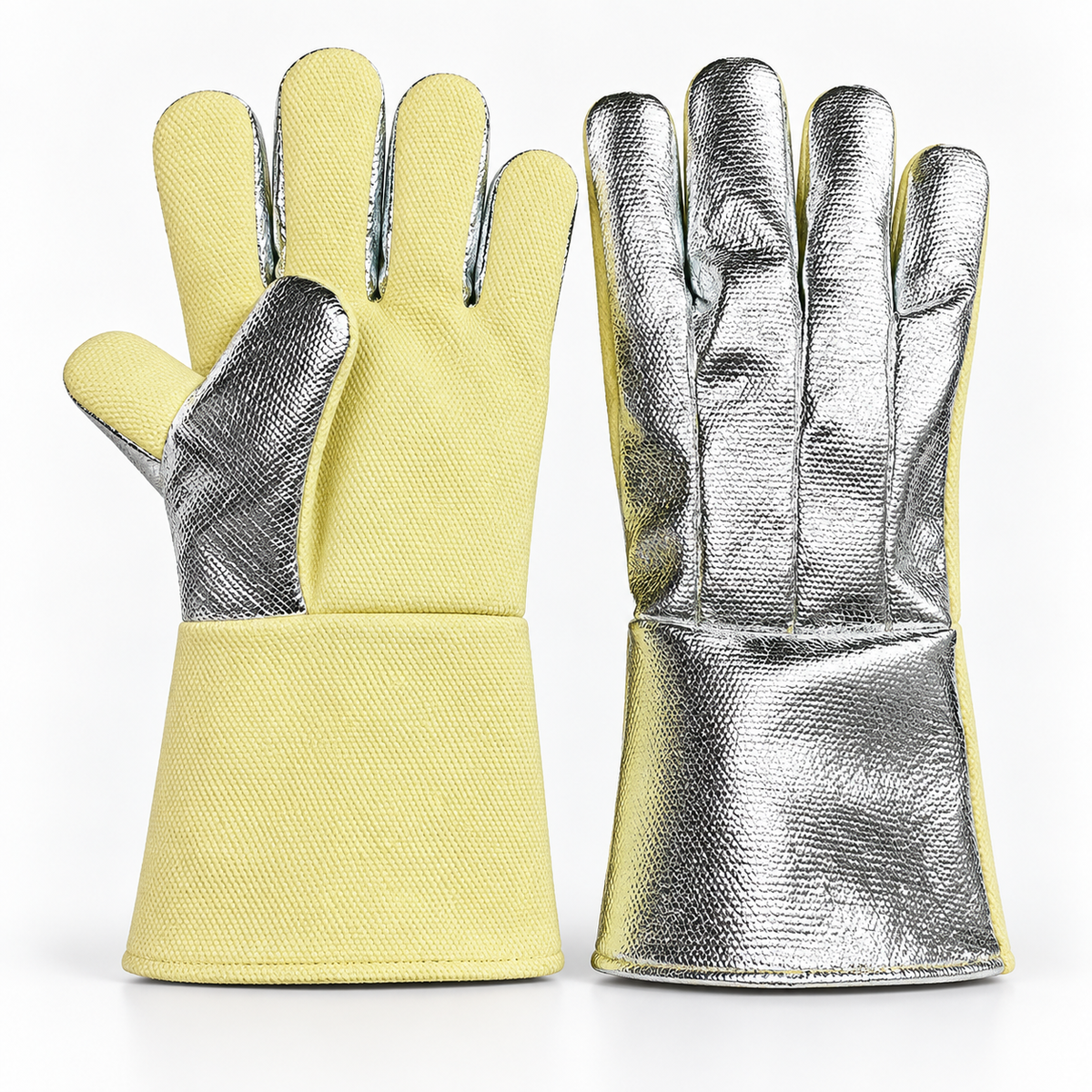 Aluminized Heat Resistant Gloves with Kevlar-Reinforced Thumb & Extended Cuff
