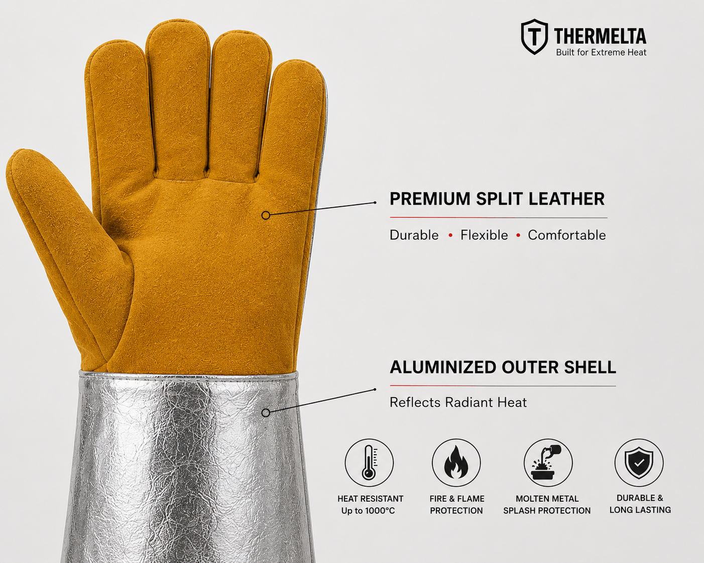 Thermelta Foundry Heat Resistant Gloves