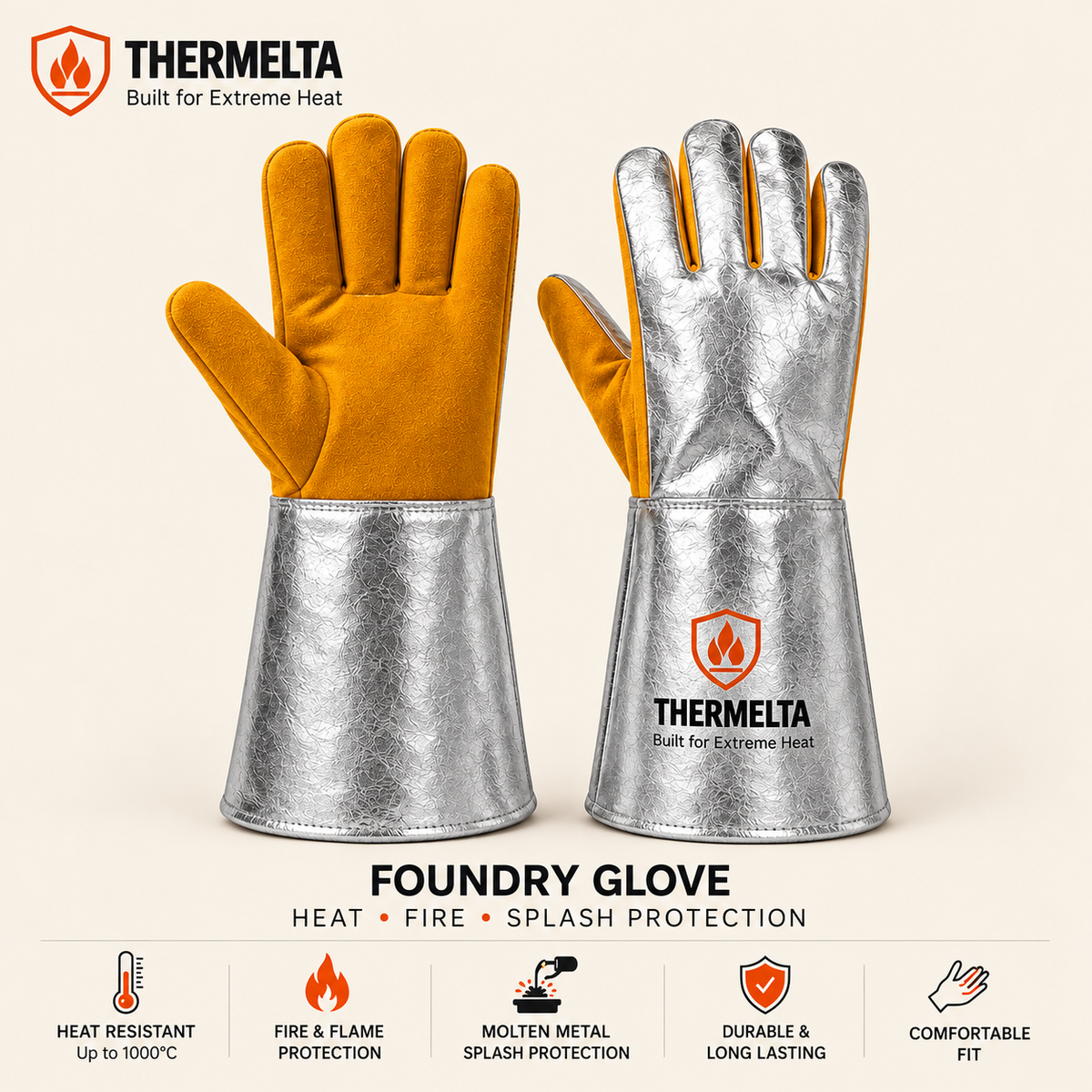 Thermelta Foundry Heat Resistant Gloves