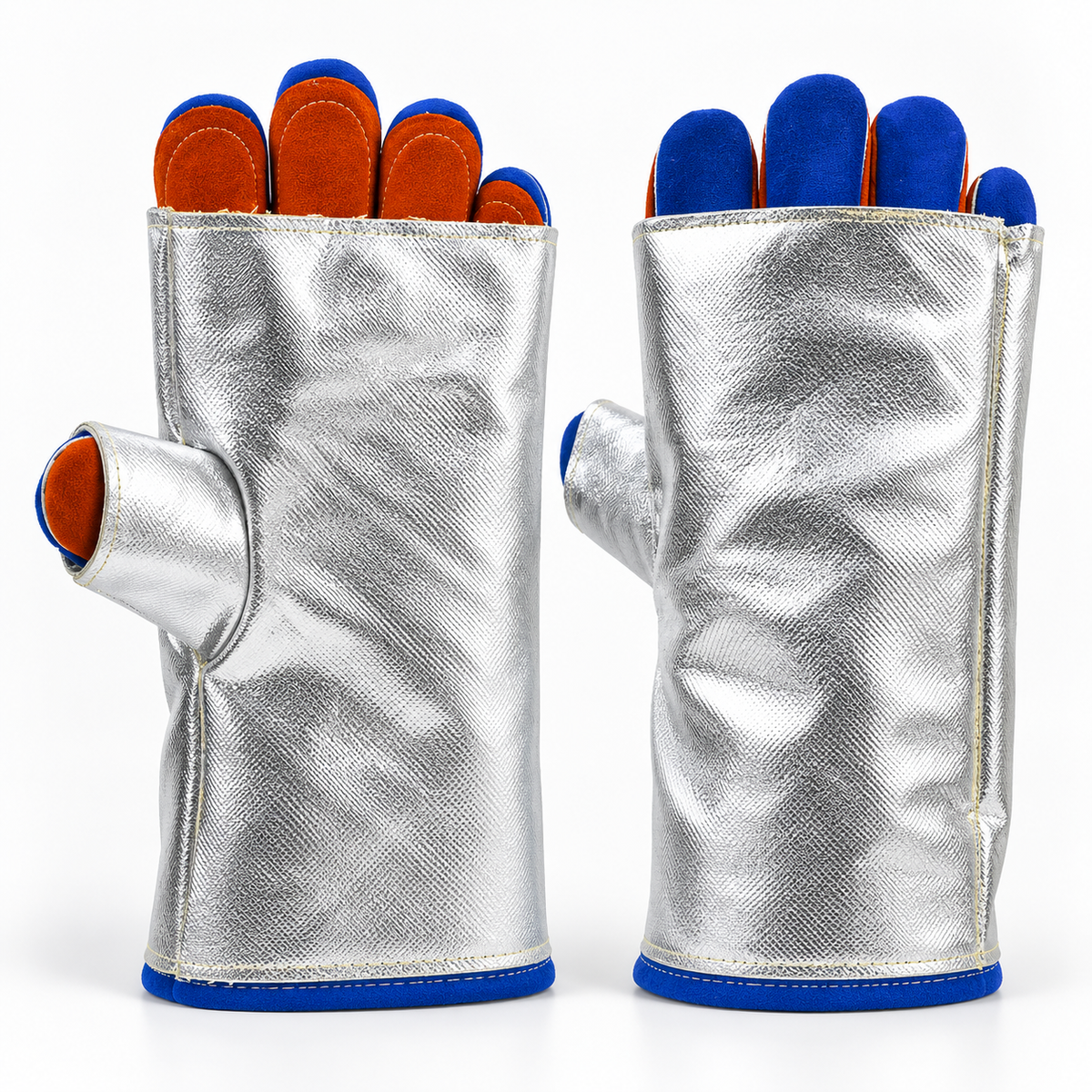 Aluminized Heat Resistant Gloves with Extended Cuffs – Industrial Heat Protection Gloves